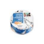 کنسرو غذای گربه دی پی اس پته با طعم مرغ و سالمون و کدو وزن 200 گرم