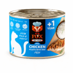 کنسرو گربه فاکس FOX طعم فیله مرغ و برنج وزن 500 گرم