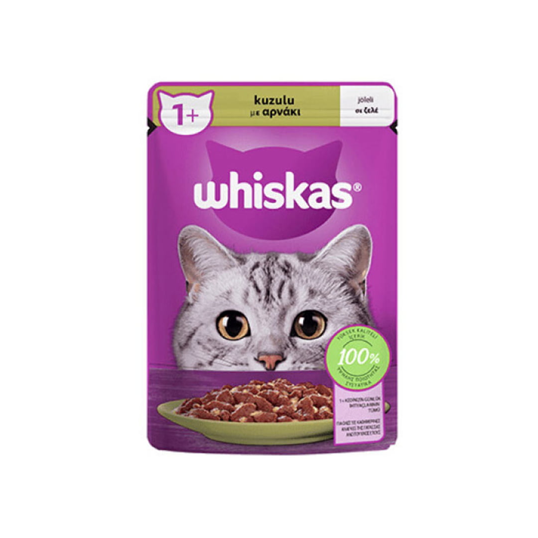 Whiskas-Cat-Wet-Food-Pouch-Lamb-in-Jelly-85g پوچ گربه ویسکاس مدل بره 75 گرم - تصویر 1