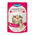 پوچ گربه فنبی مدل COMPLETE FOOD طعم مرغ و کبوتر و شیر بز 85گرمی
