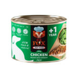 کنسرو سگ فاکس FOX پته طعم مرغ و اسفناج وزن 500 گرم
