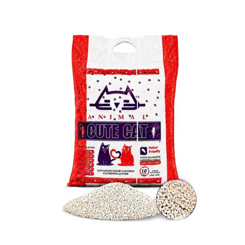 CuteCat-Clumping-Cat-Litter-granule-10kg-new-800x800 خاک کیوت کت ساده اقتصادی (ارسال فقط برای مشتریان 22گانه تهران ) - تصویر 1